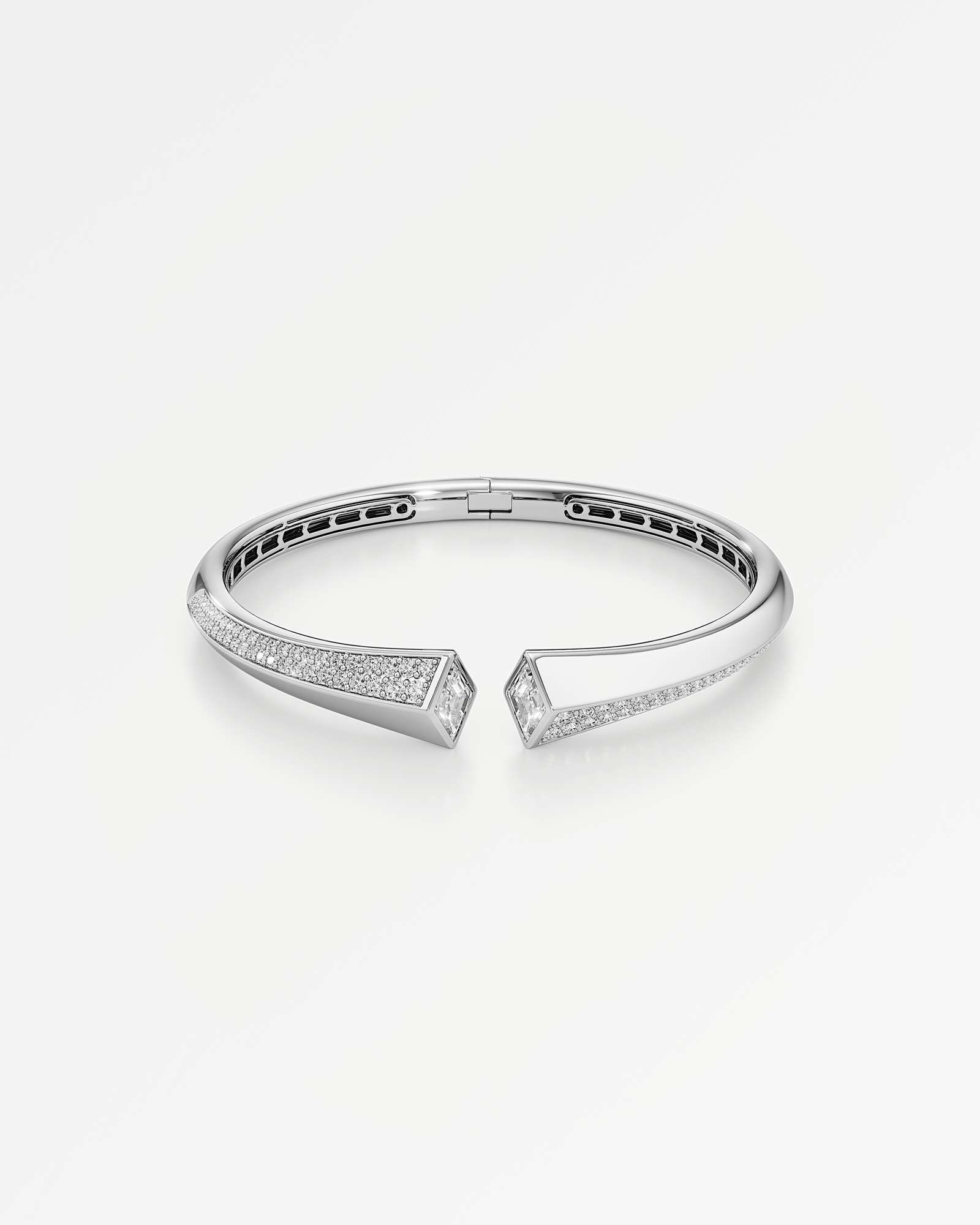 AM To Beyond Skiris Pavé Diamond Bangle, in 14K White Gold (3.31 ctw)