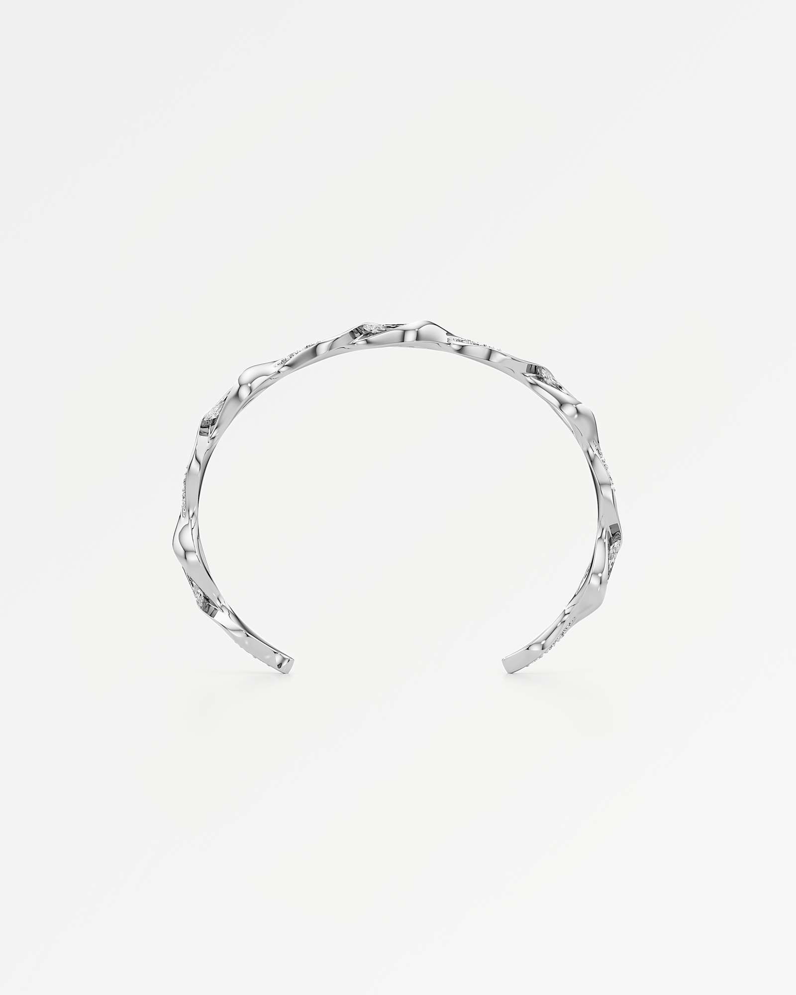 Glimmer Reverie Diamond Bangle , In 14K White Gold (5.06 ctw)