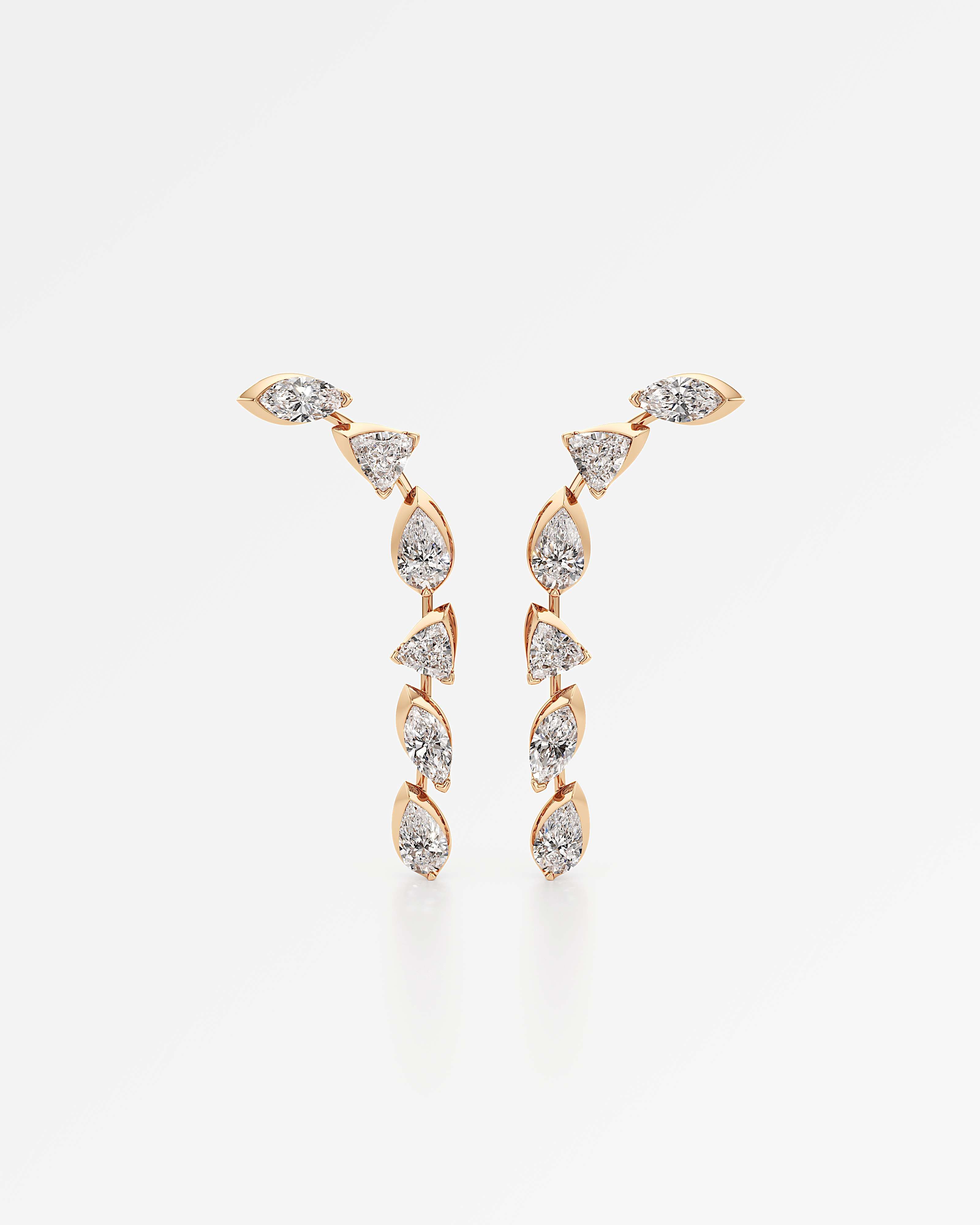 Pinnacle Falasé Diamond Earrings, In 14K Rose Gold (2.28 ctw)