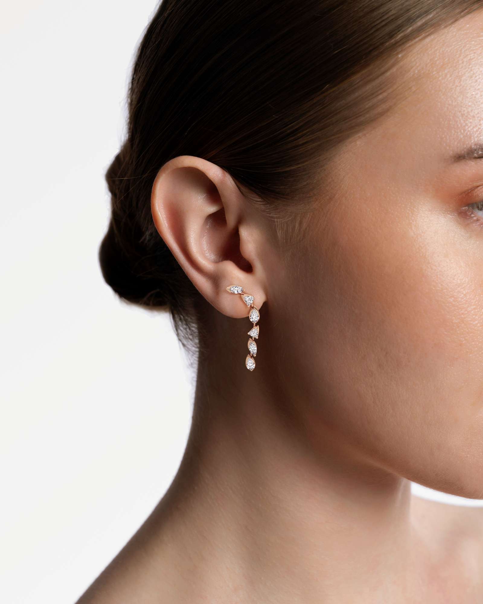Pinnacle Falasé Diamond Earrings, In 14K Rose Gold (2.28 ctw)