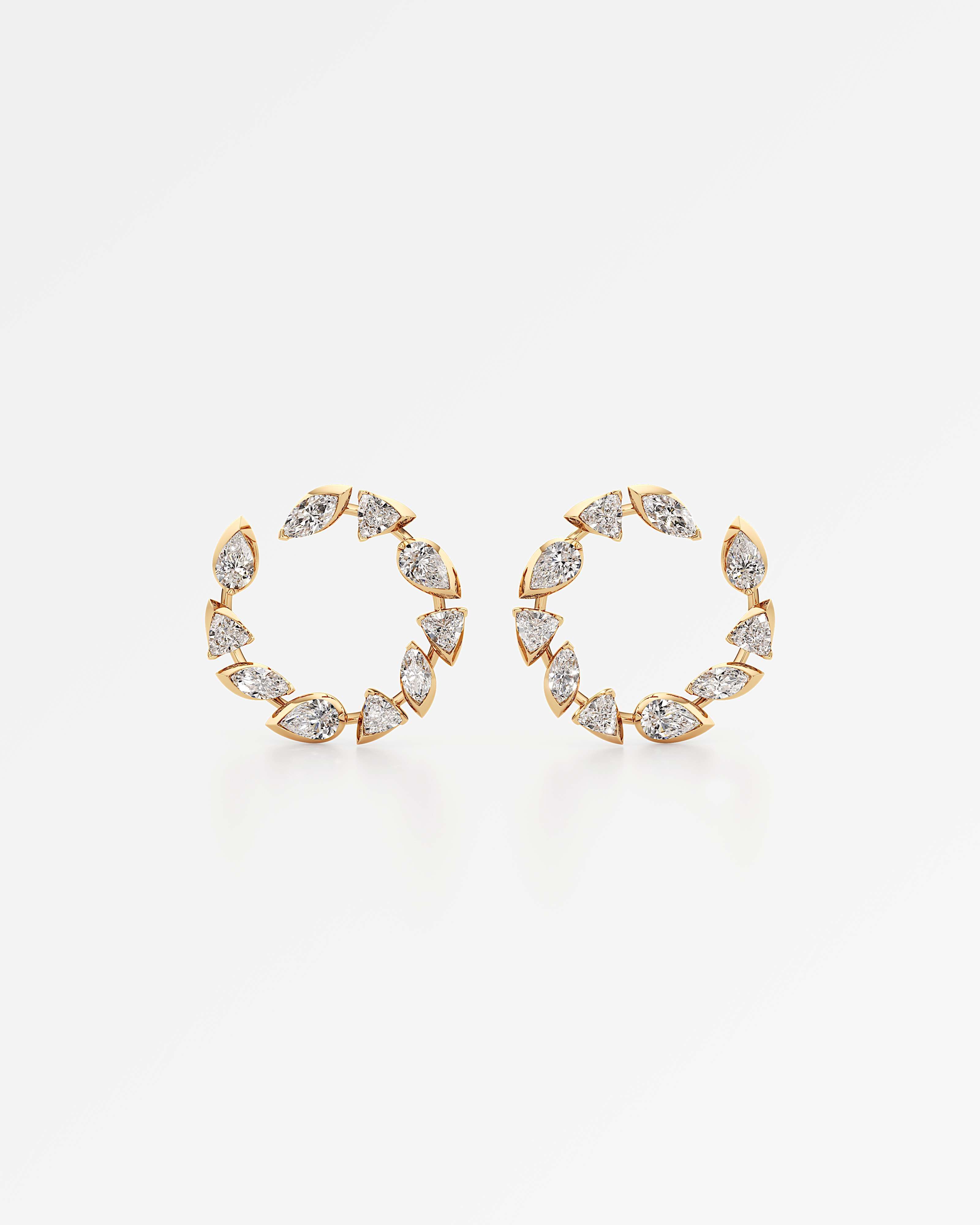 Pinnacle Ragia Diamond Hoop Earrings, In 14K Yellow Gold (2.74 ctw)