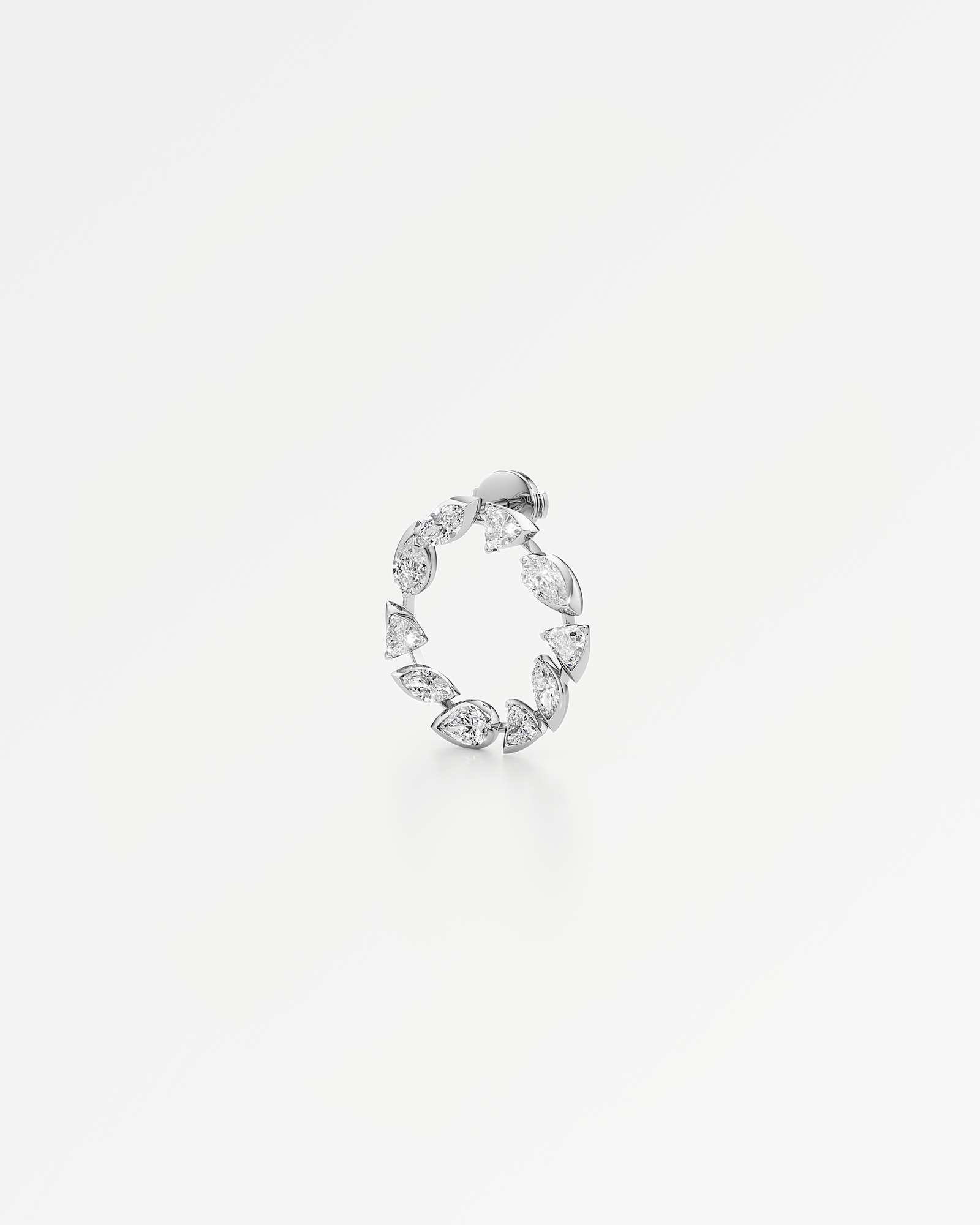 Pinnacle Ragia Diamond Hoop Earrings, In 14K White Gold (2.74 ctw)