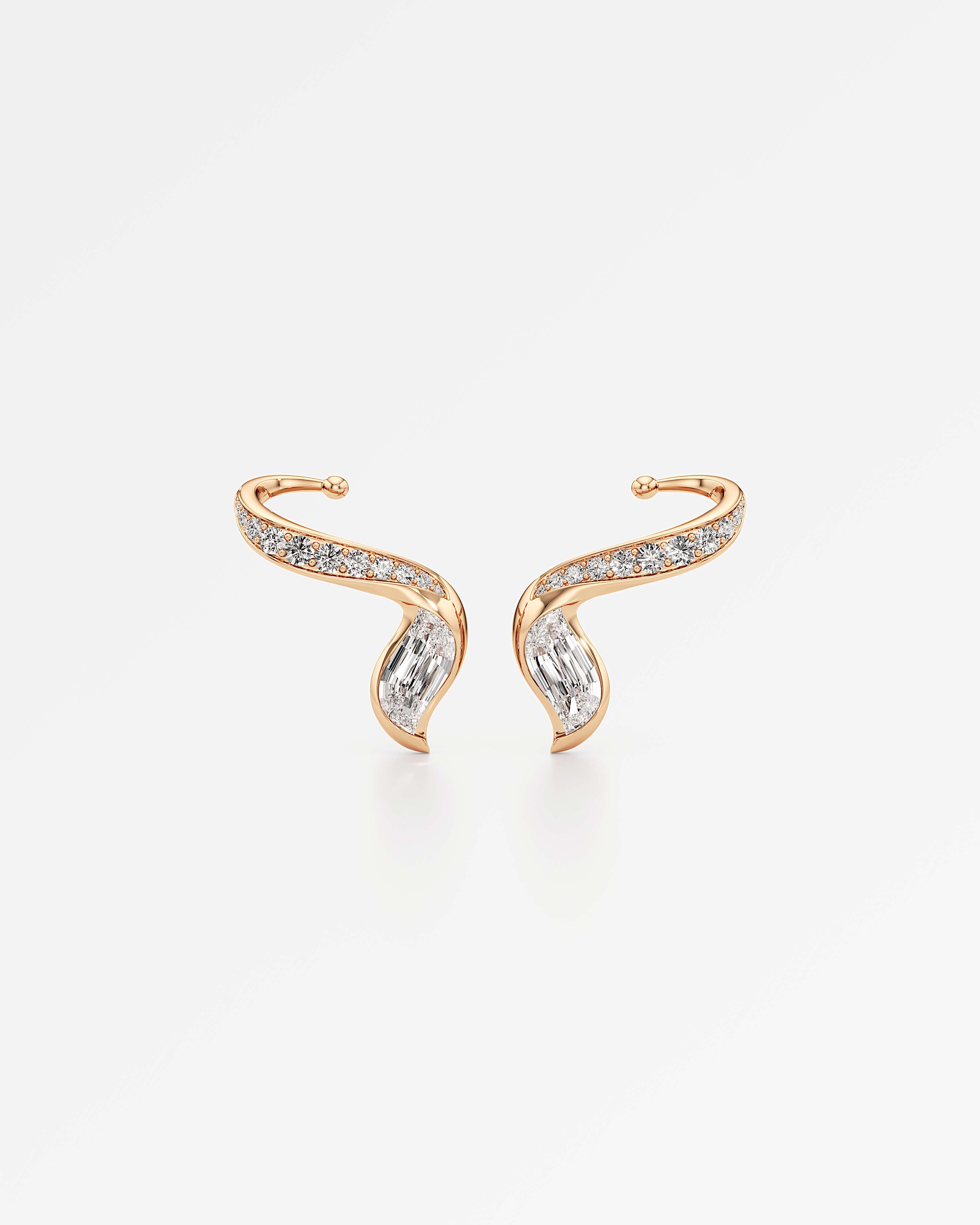 Glimmer Refléa Diamond Earrings, In 14K Rose Gold (2.63 ctw)