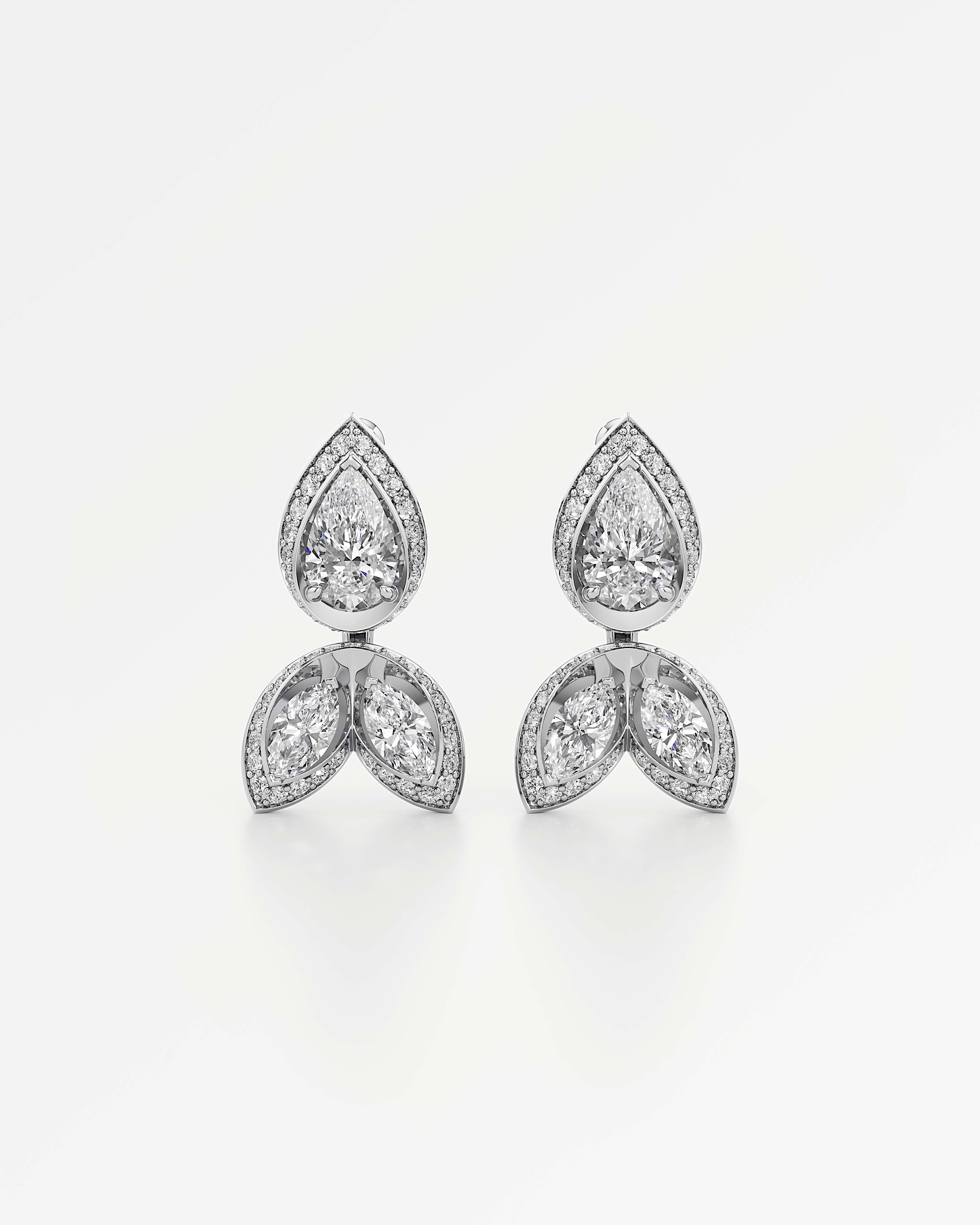 HELD Triella Diamond Earrings, In 14K White Gold (3.21 ctw)