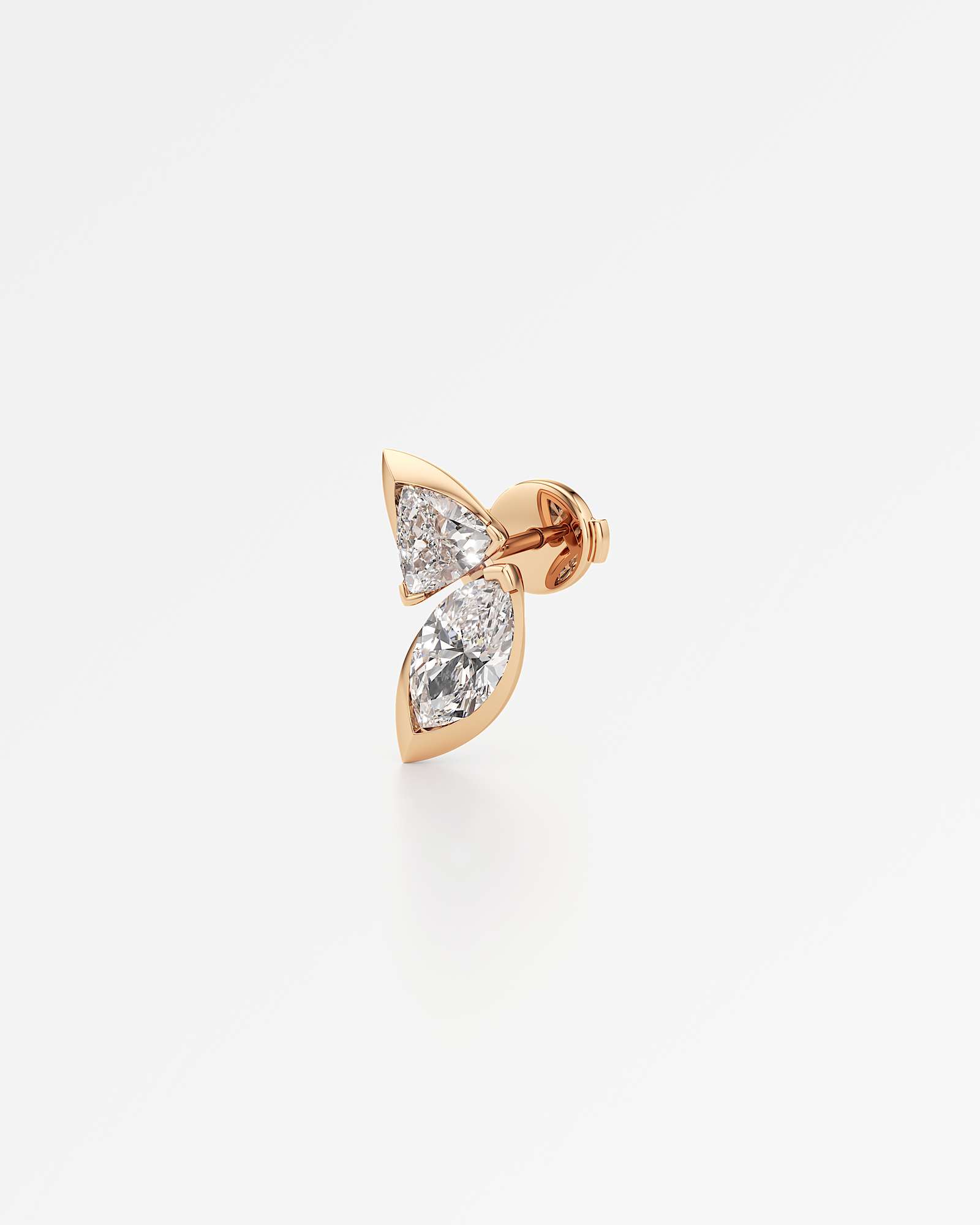 Pinnacle Levé Diamond Stud Earrings, In 14K Rose Gold (1.80 ctw)