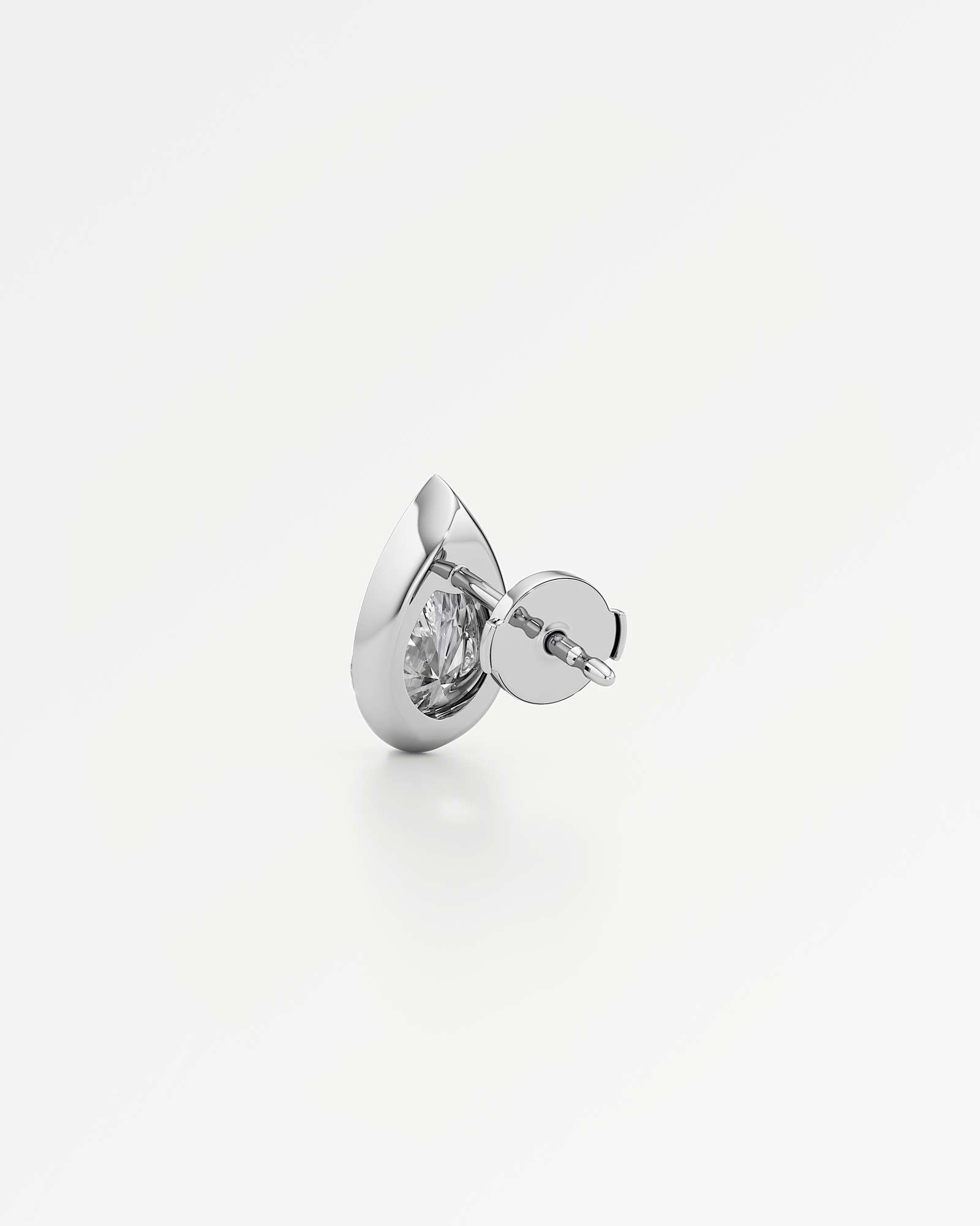 Pinnacle Apice Diamond Stud Earrings, With 1.00 ct Pear Cut in 14K White Gold (2.00 ctw)