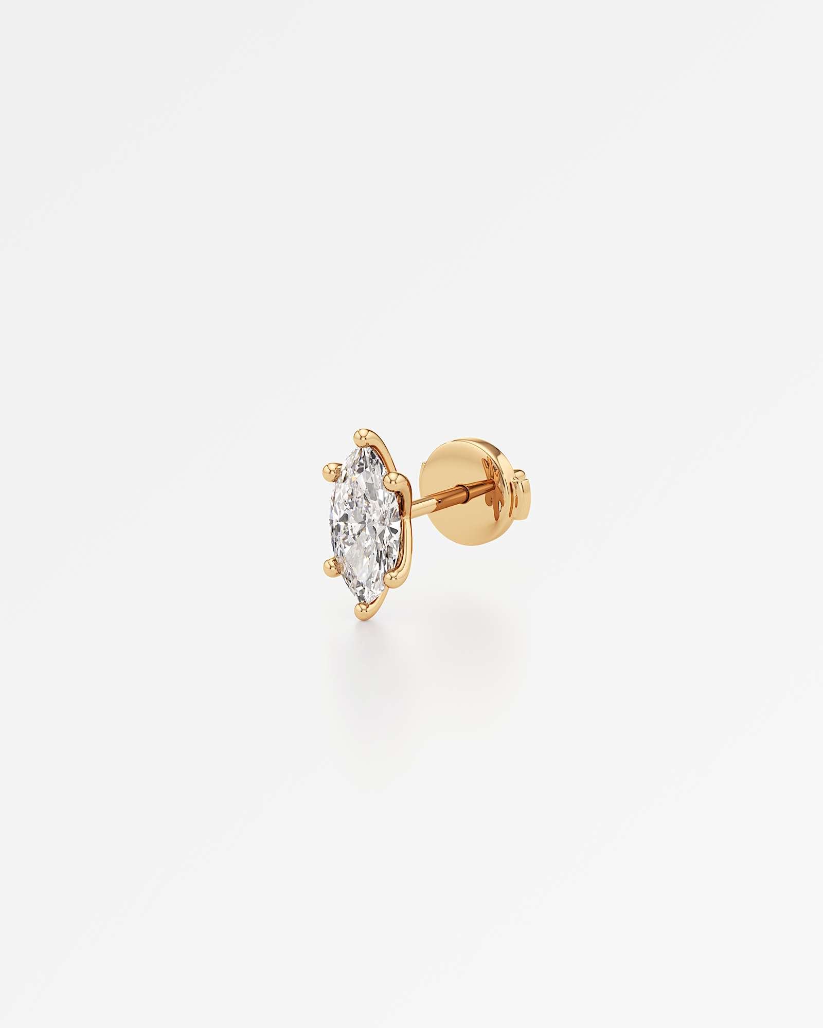 Verve Juliette Diamond Stud Earrings, With 0.50 ct Marquise Cut in 14K Yellow Gold (1.00 ctw)