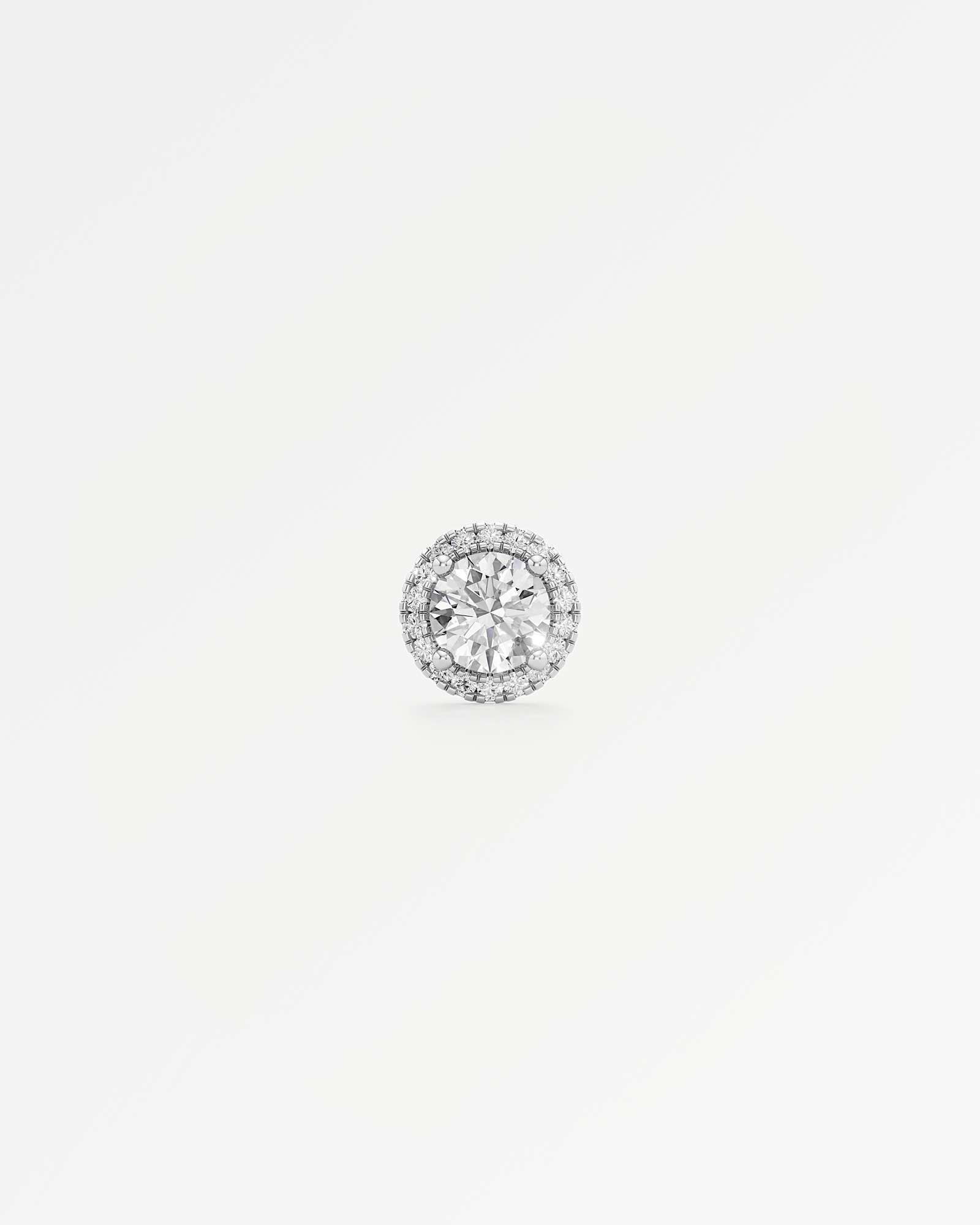 Verve Faye Diamond Stud Earrings, With 0.50 ct Round Cut in 14K White Gold (1.18 ctw)