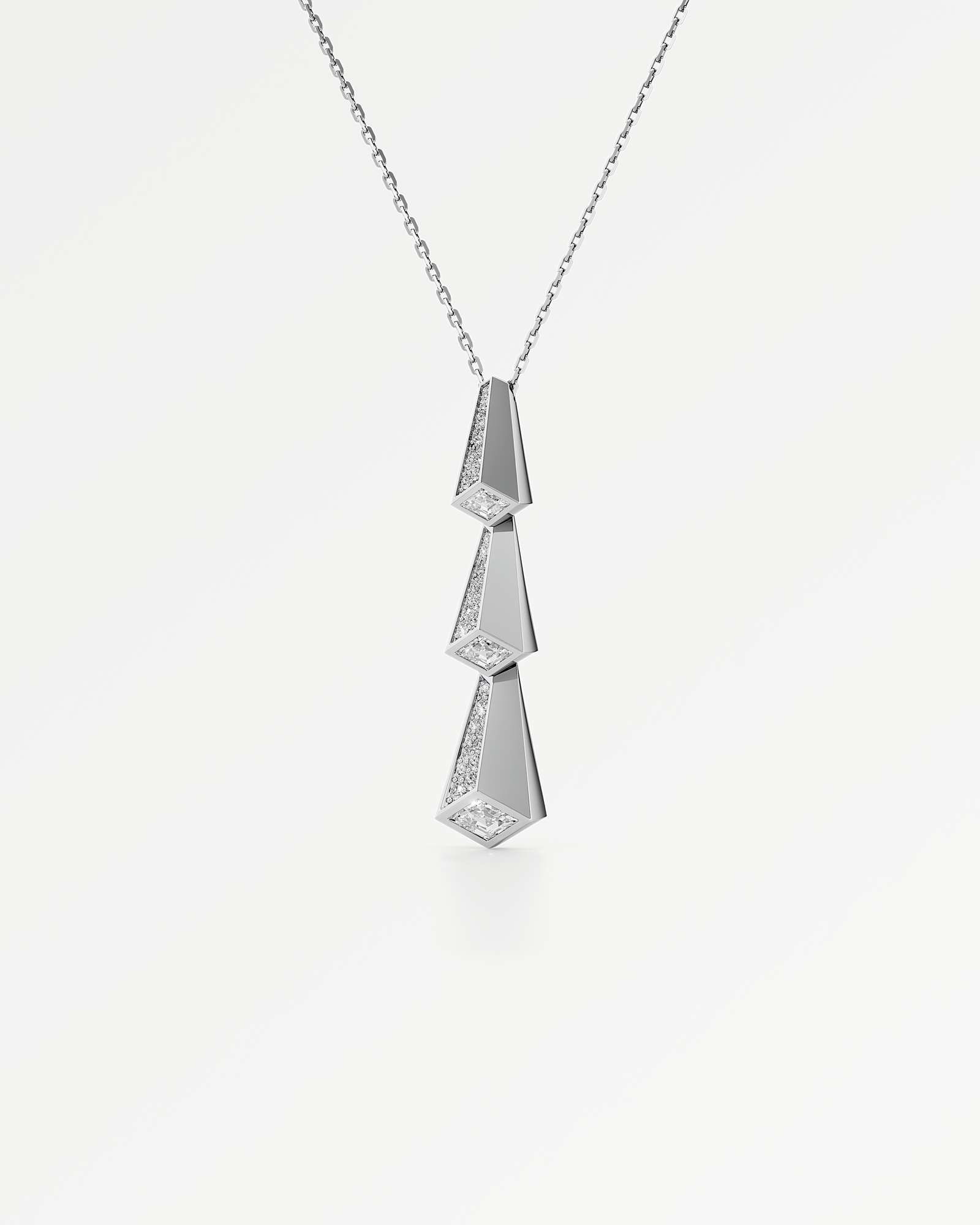 AM To Beyond Trelis Pavé Diamond Pendant, in 14K White Gold (0.90 ctw)