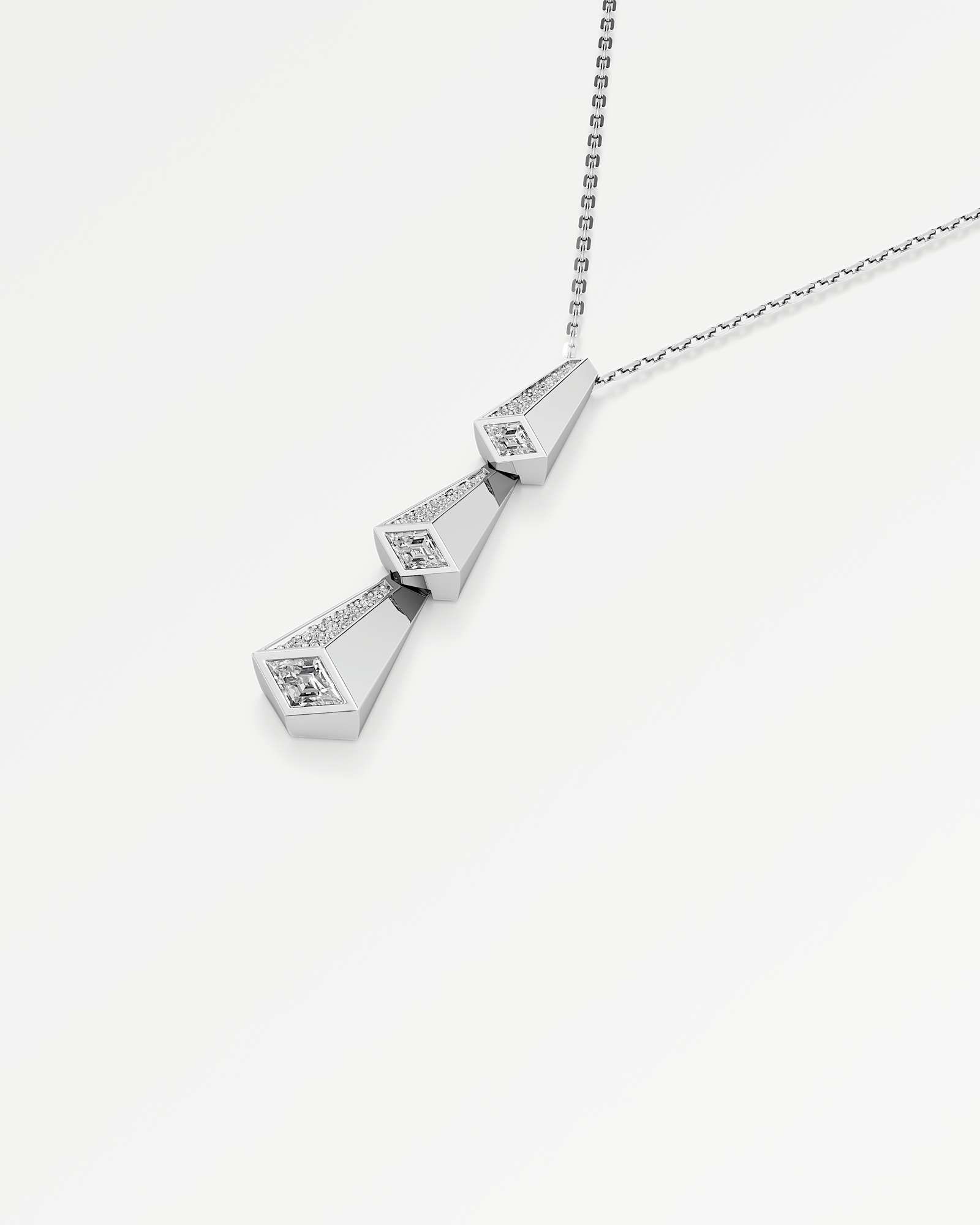 AM To Beyond Trelis Pavé Diamond Pendant, in 14K White Gold (0.90 ctw)