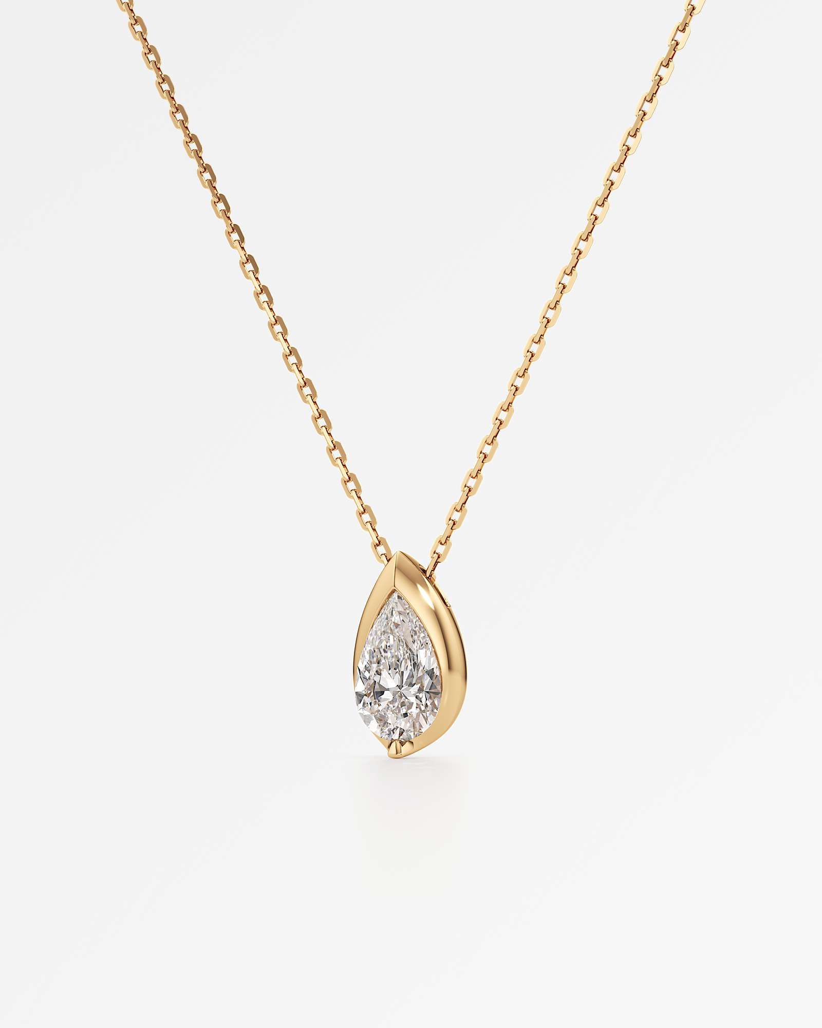 Pinnacle Apice Diamond Pendant, With Pear Cut in 14K Yellow Gold (1.00 ctw)