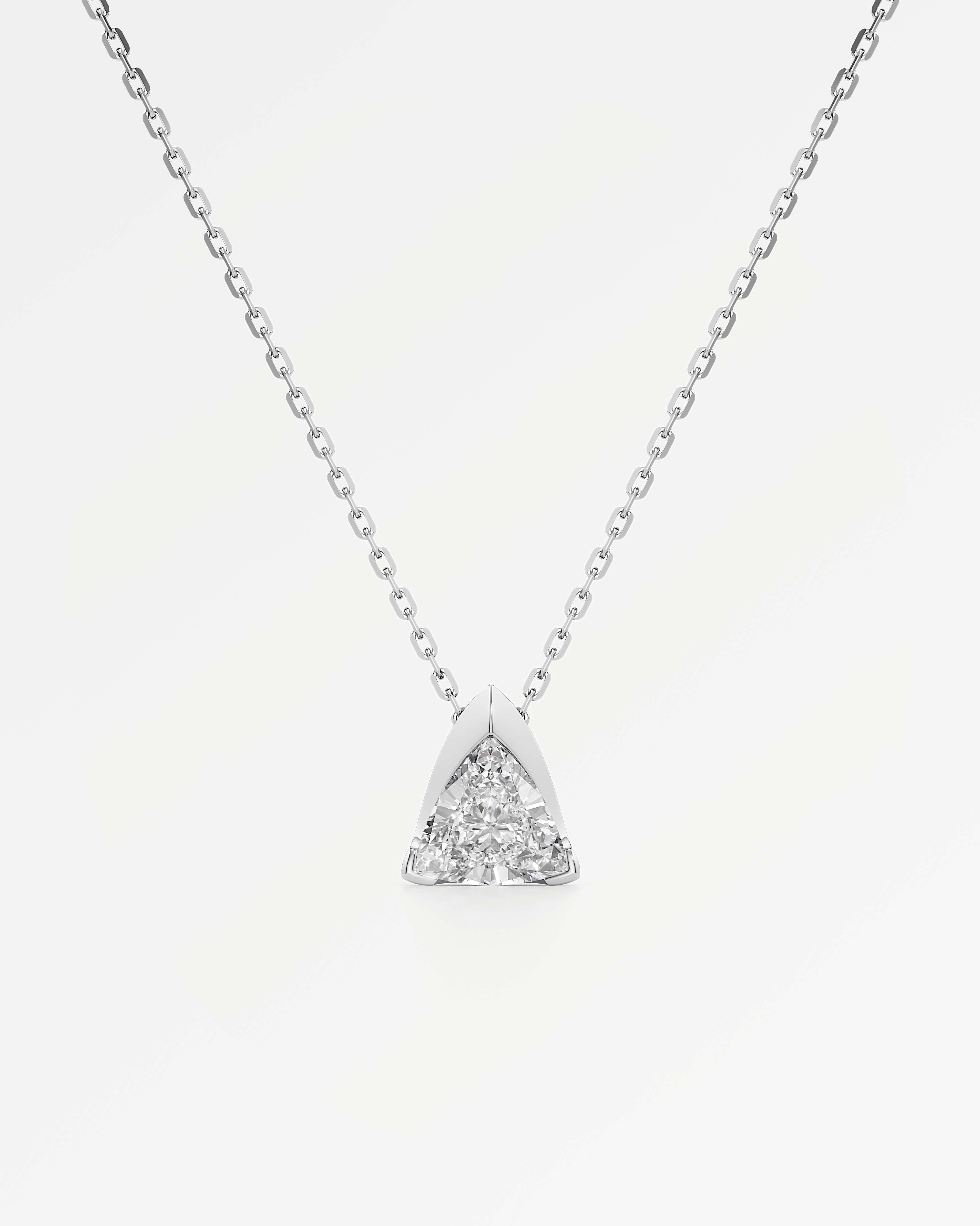 Pinnacle Apitris Diamond Pendant, With Trillion Cut in 14K White Gold (1.00 ctw)