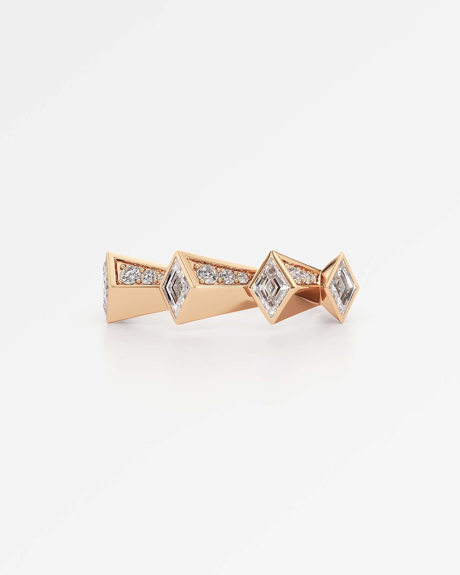 AM To Beyond Quartium Pavé Diamond Ring, in 14K Rose Gold (0.74 ctw)