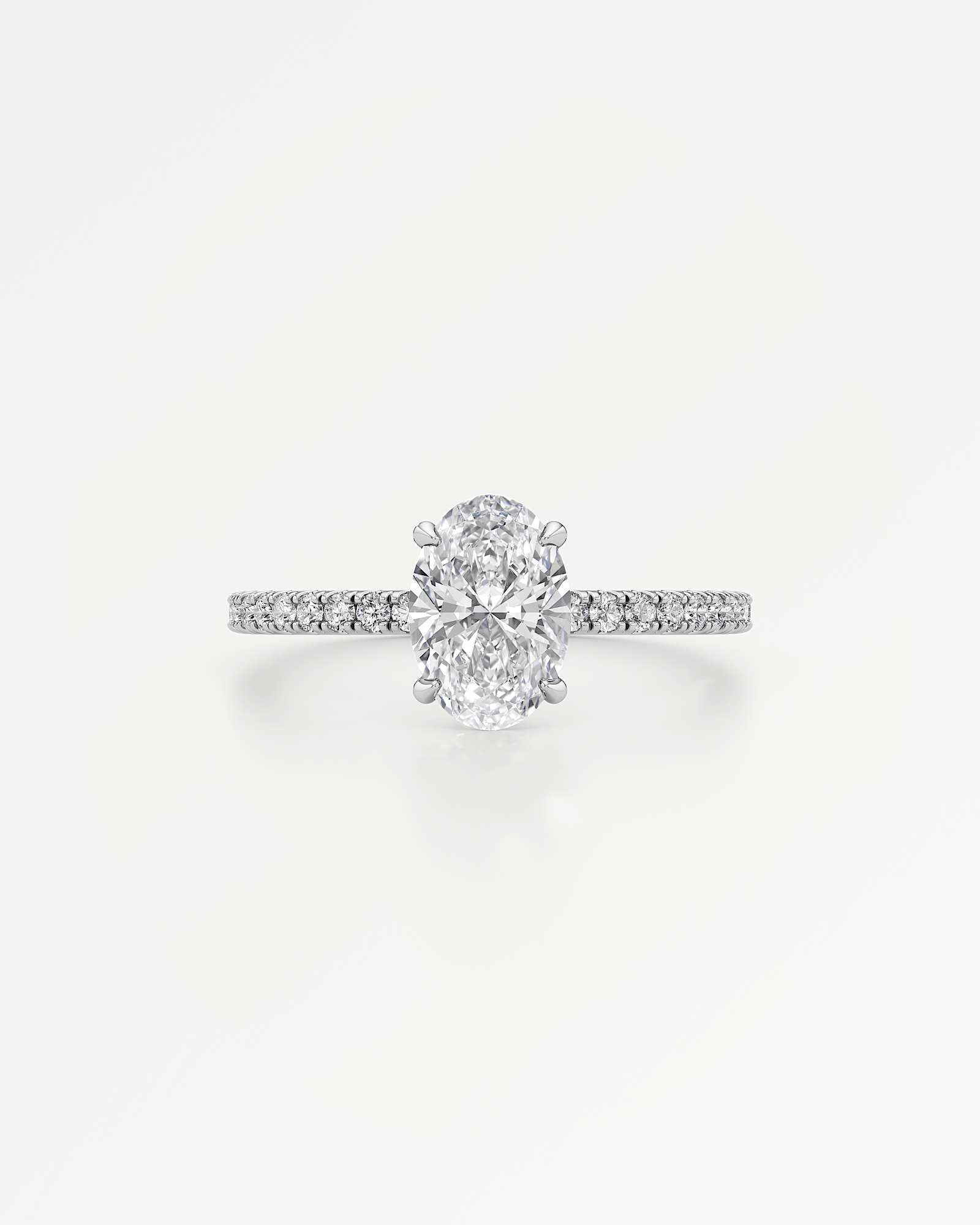 Verve Evelyn Diamond Engagement Ring, With 1.00 ct Oval Cut in 14K White Gold (1.33 ctw)