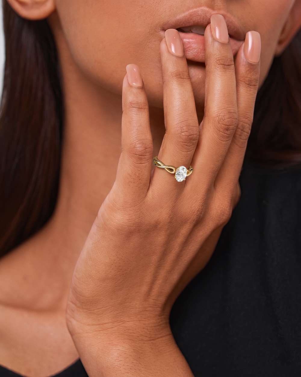 Amelia Hidden Halo Diamond Engagement Ring