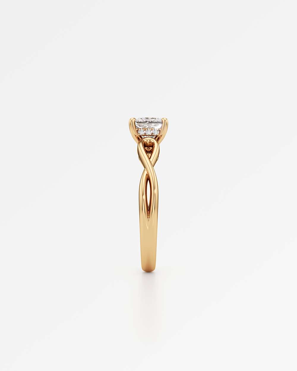 Amelia Hidden Halo Diamond Engagement Ring
