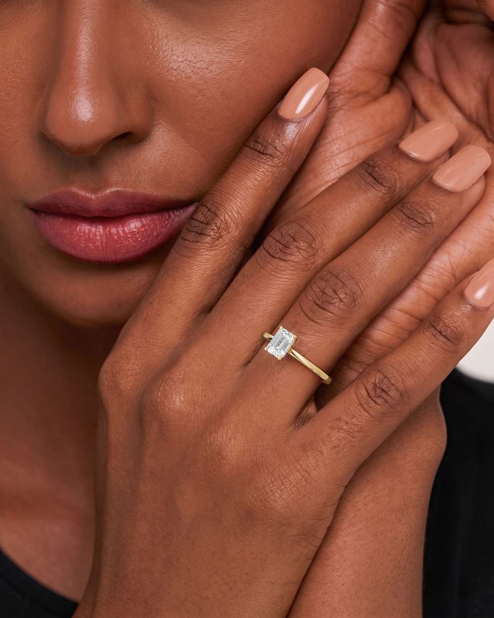 Elin Hidden Halo Diamond Engagement Ring