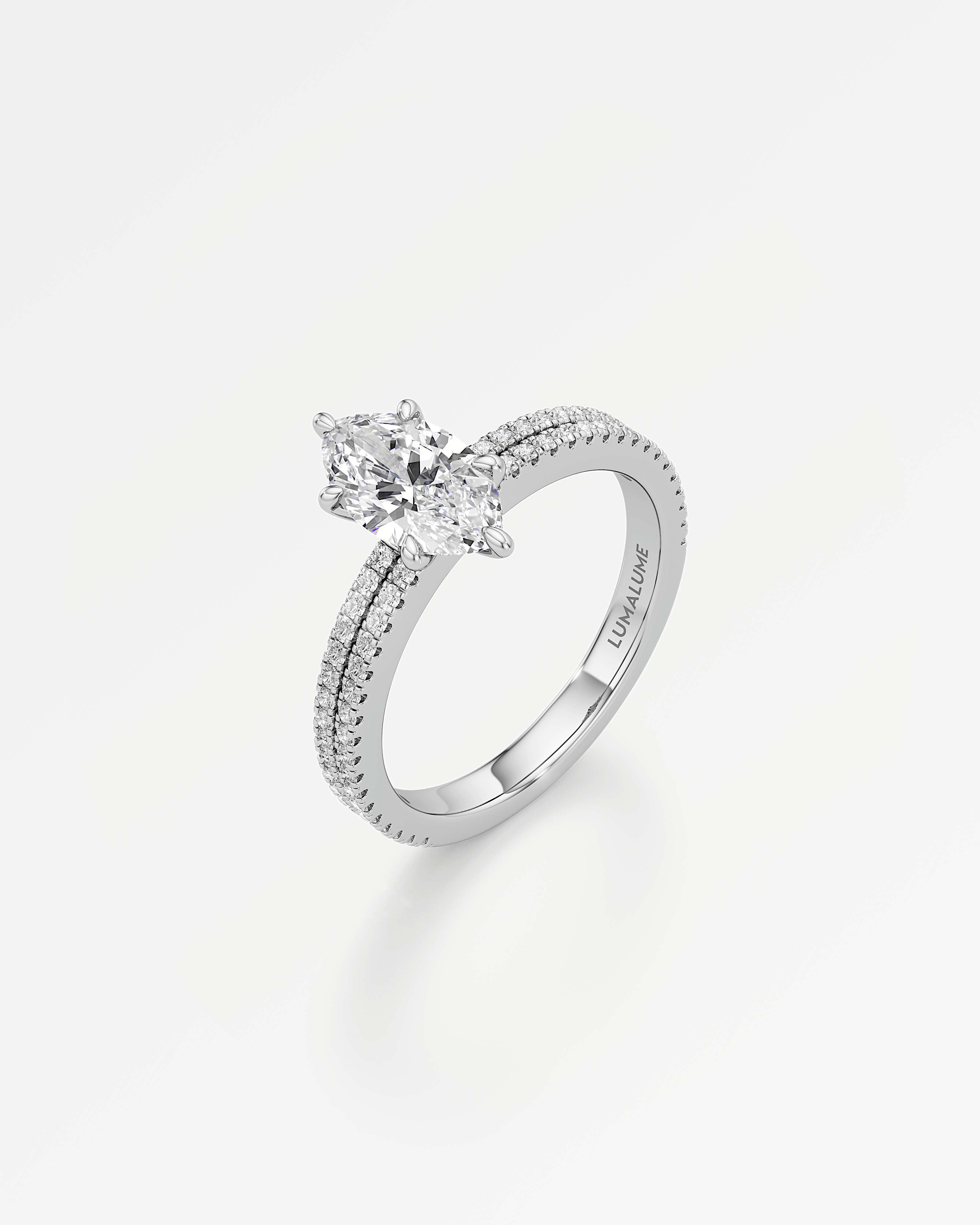 Verve Chiara Solitaire Diamond Engagement Ring, With 1.00 ct Marquise Cut in 14K White Gold (1.34 ctw)