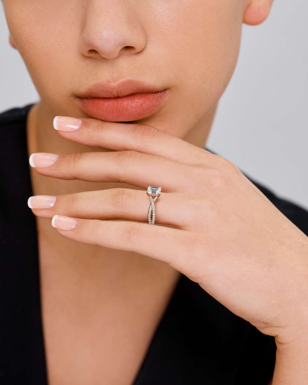 Arabella Hidden Halo Diamond Engagement Ring
