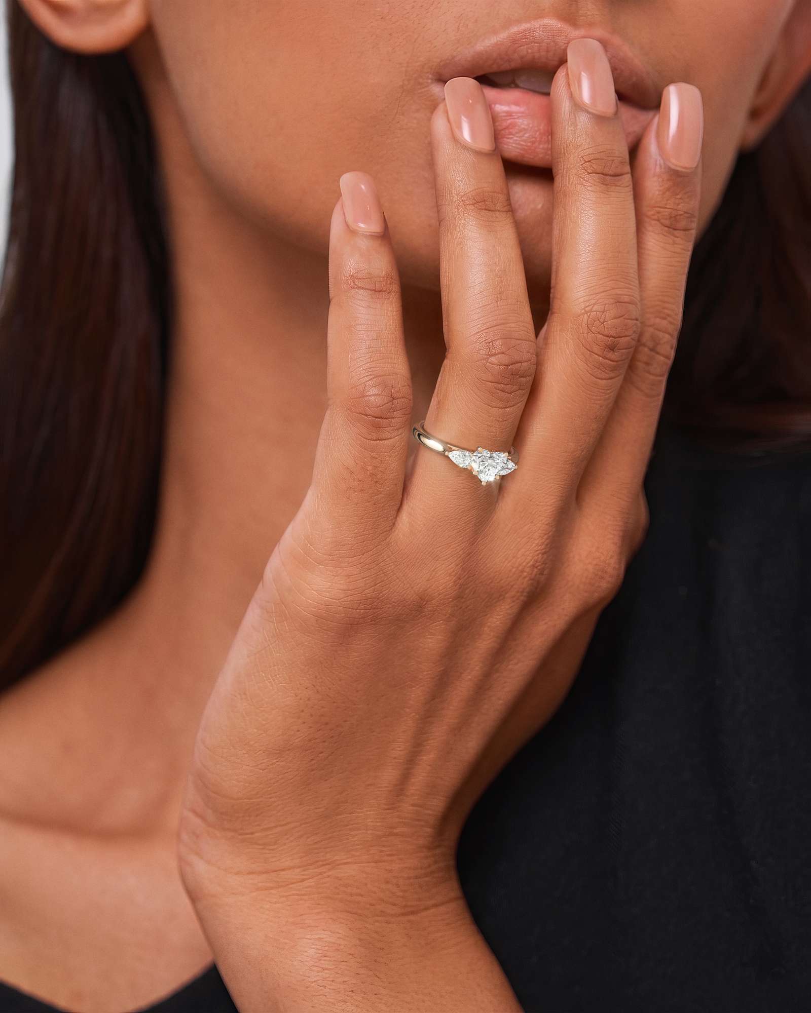 Verve Trinette Solitaire Diamond Engagement Ring, With 1.00 ct Heart Cut in 14K Rose Gold (1.40 ctw)