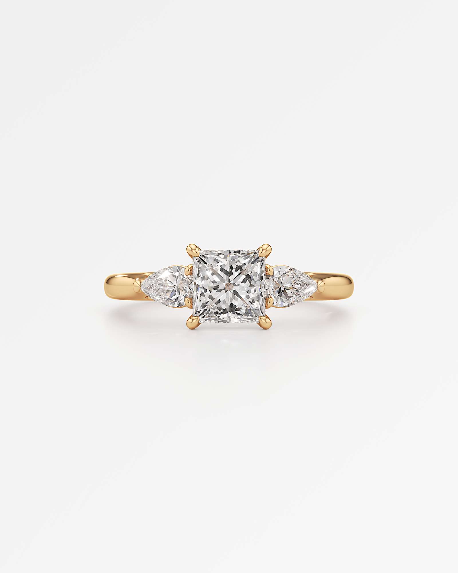 Verve Trinette Solitaire Diamond Engagement Ring, With 1.00 ct Princess Cut in 14K Yellow Gold (1.40 ctw)